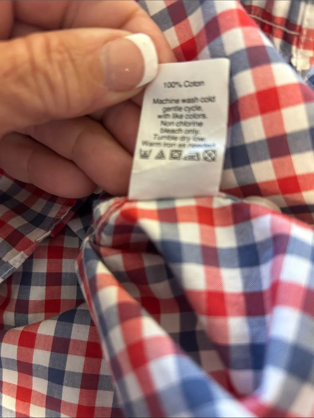 J. Crew Men's Red, Blue & White Gingham Button-Down Shirt Slim fit Size L EUC